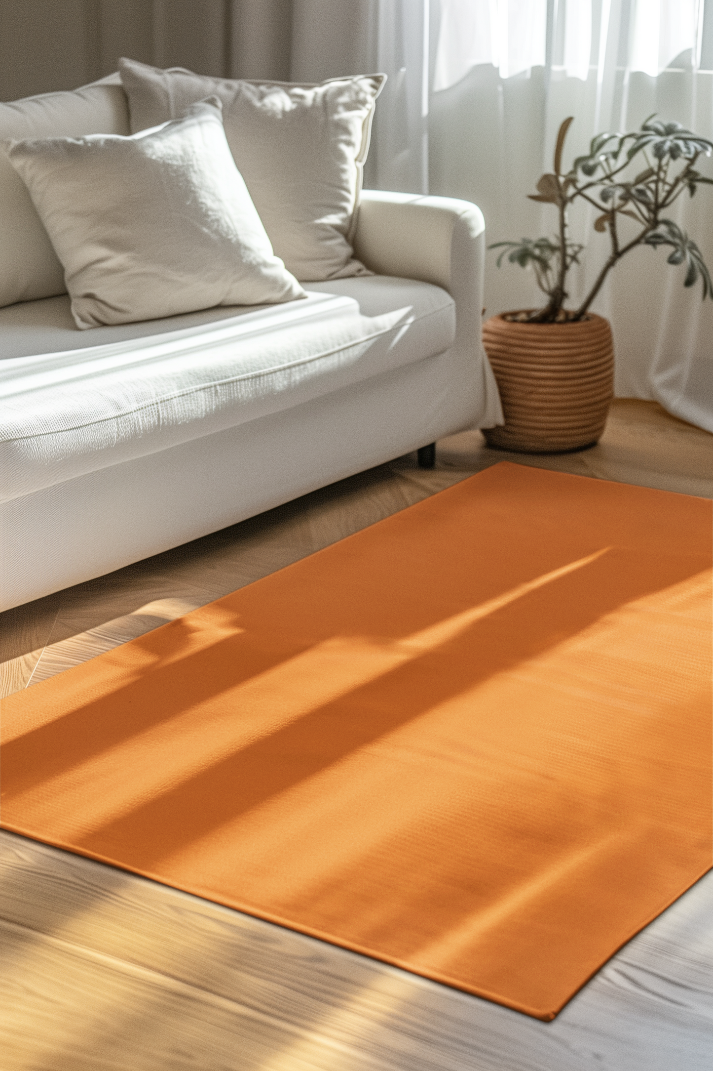 Tangerine Rug 24 x 36 Solid Color Accent Rug Modern Home Decor