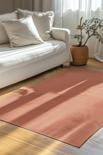 Terracotta Rug 24 x 36 Solid Color Accent Rug Modern Home Decor