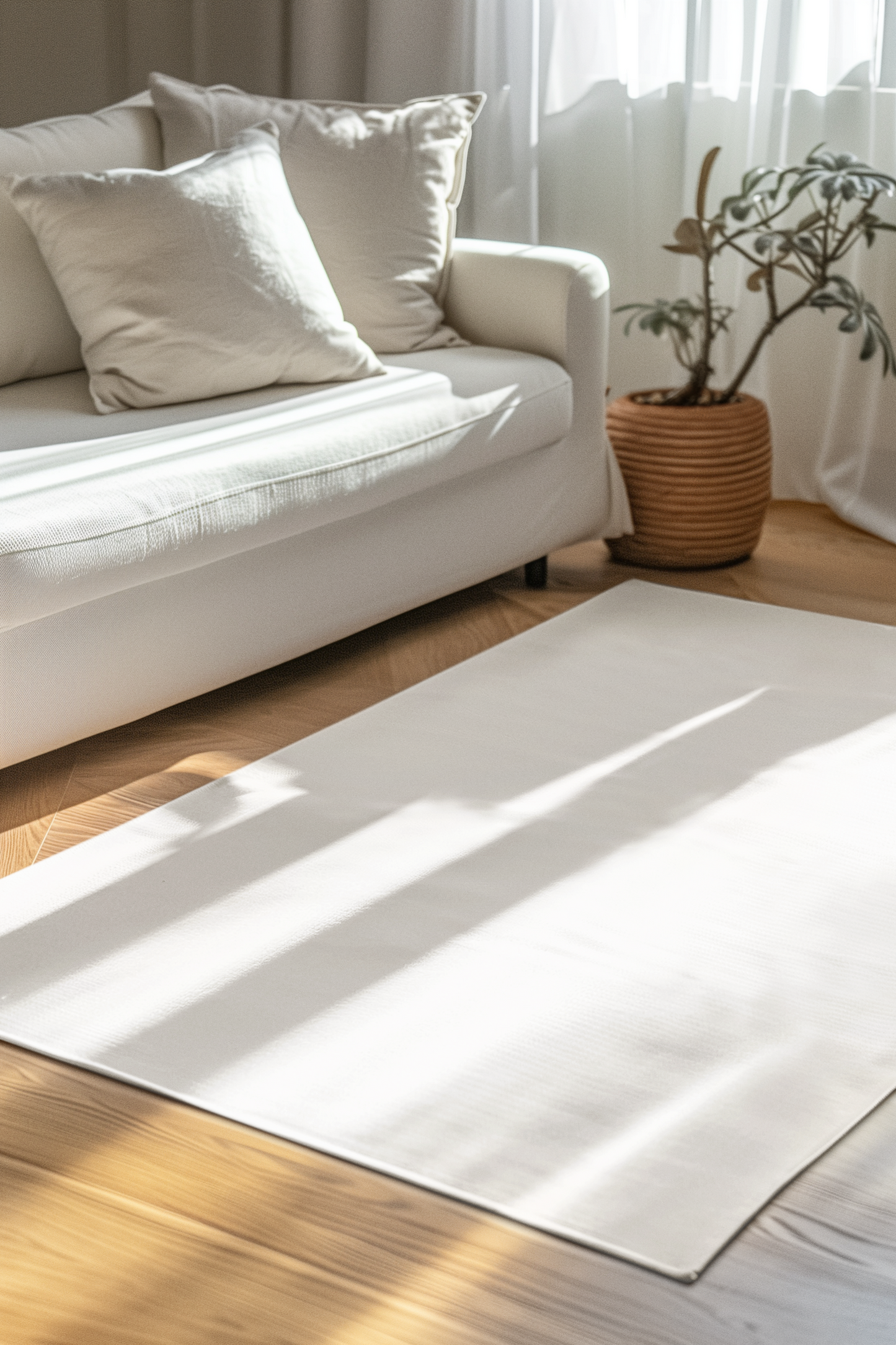 White Rug 24 x 36 Solid Color Accent Rug Modern Home Decor