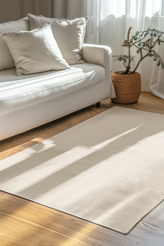 Latte Cream 24 x 36 Solid Color Accent Rug