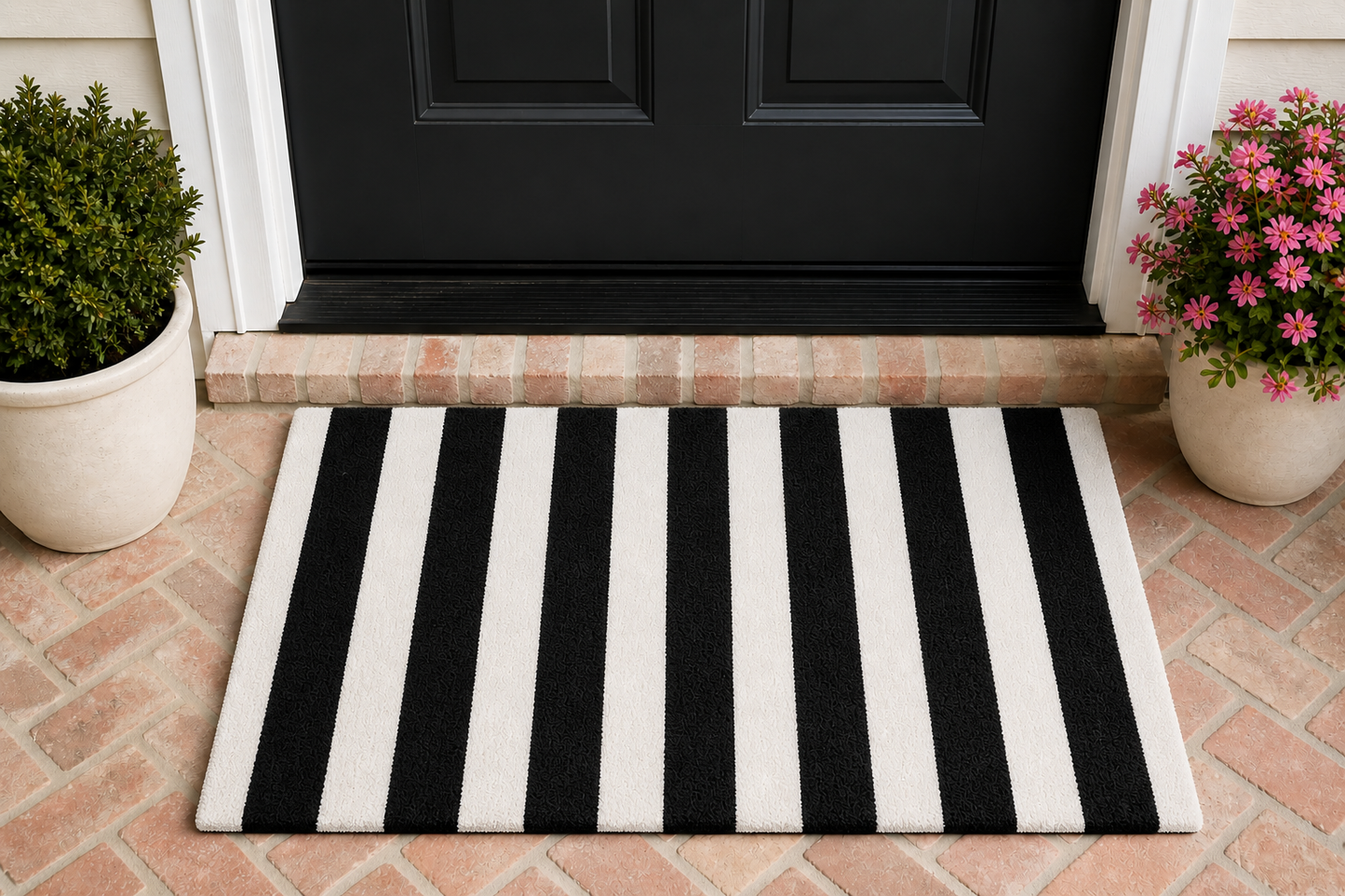 Black Stripe Door Mat 24 x 16