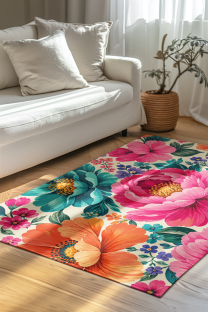Dreamy Floral Area Rug 35 x 55 Floral Rectangle Rug