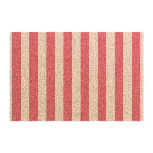 Pink Stripe Door Mat 24 x 16