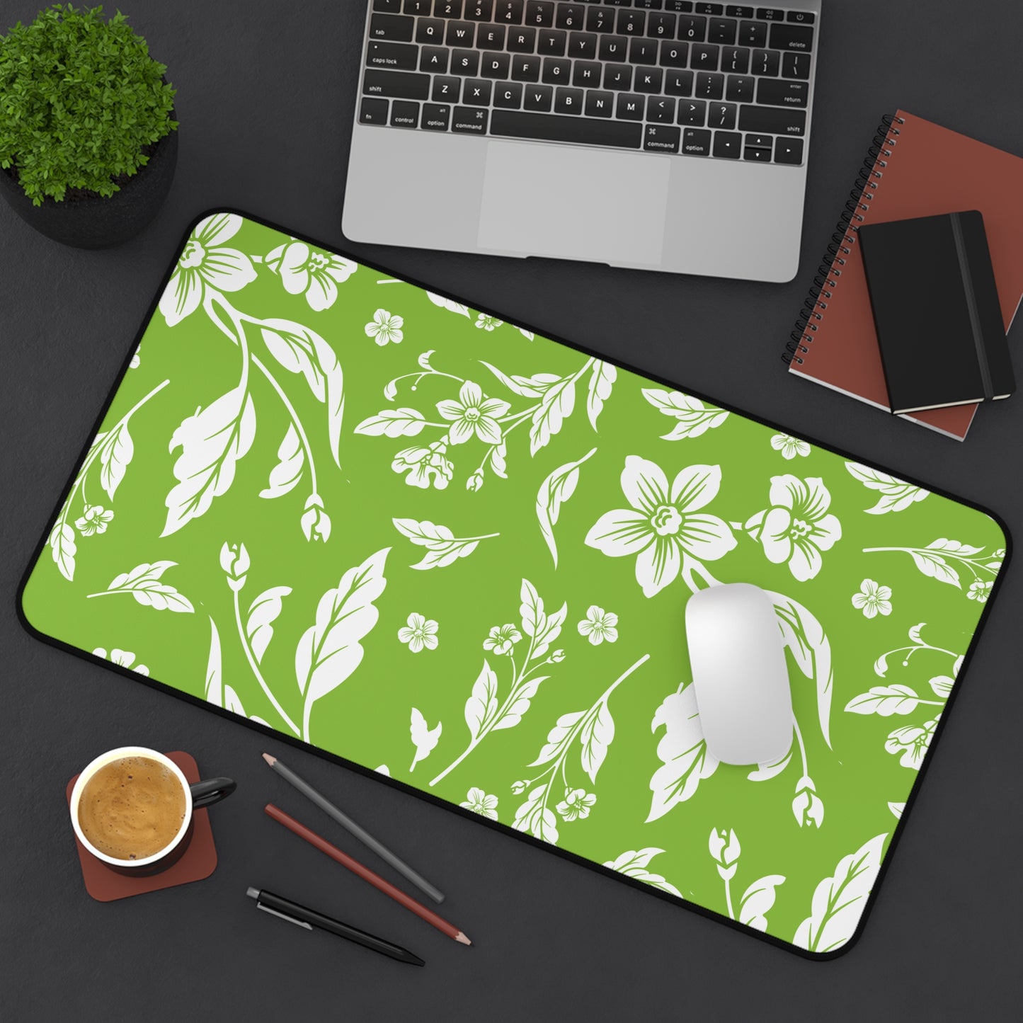 Muted Lime Floral Desk Pad (12x18, 12x22 or 16x32)