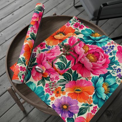 Dreamy Floral Wrapping Paper 3 Sizes Matte or Glossy Floral Gift Wrap