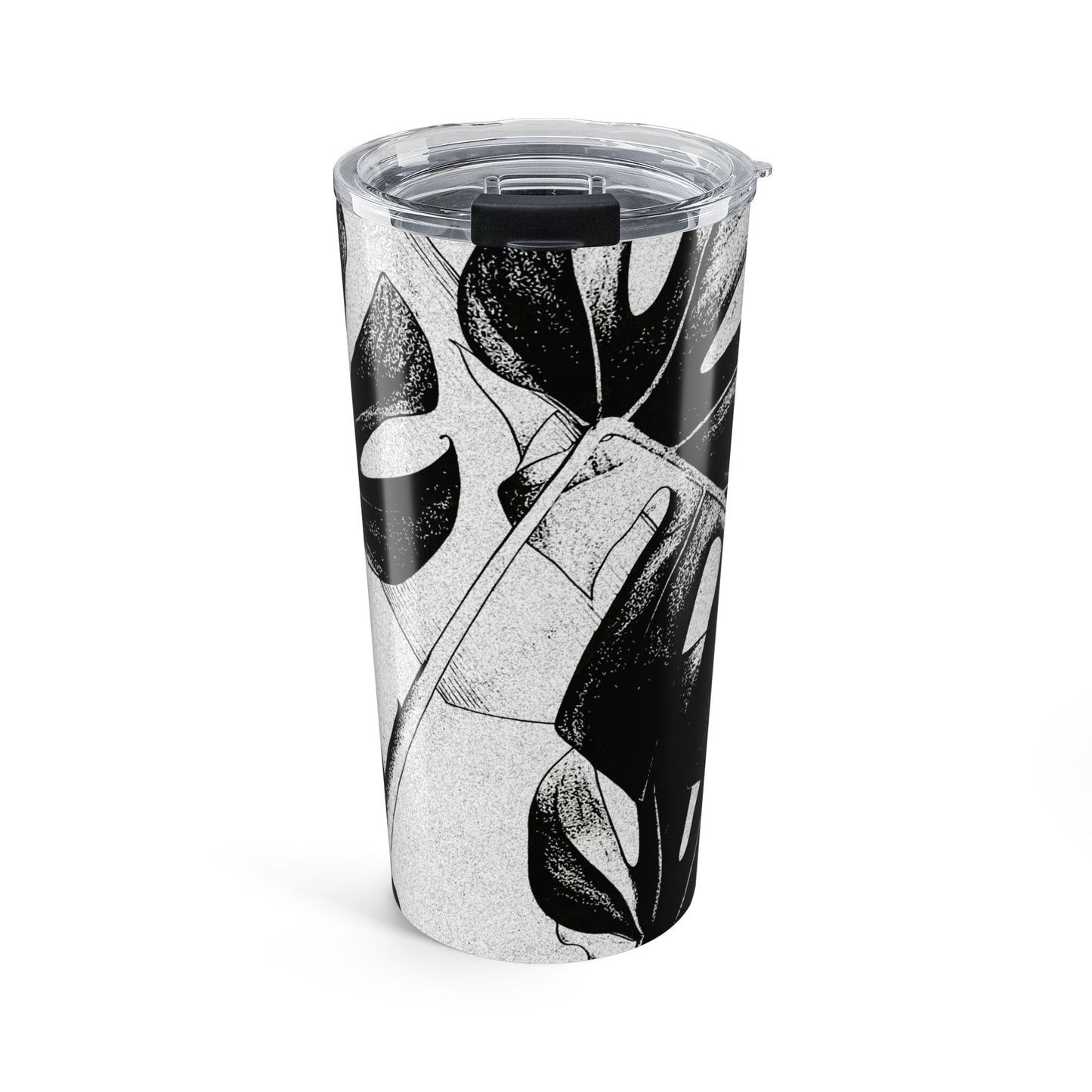 Monstera Leaf Black White 20 oz Tumbler