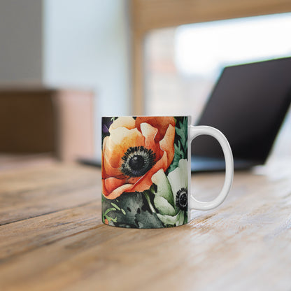 Decorated Botanical Floral Mug