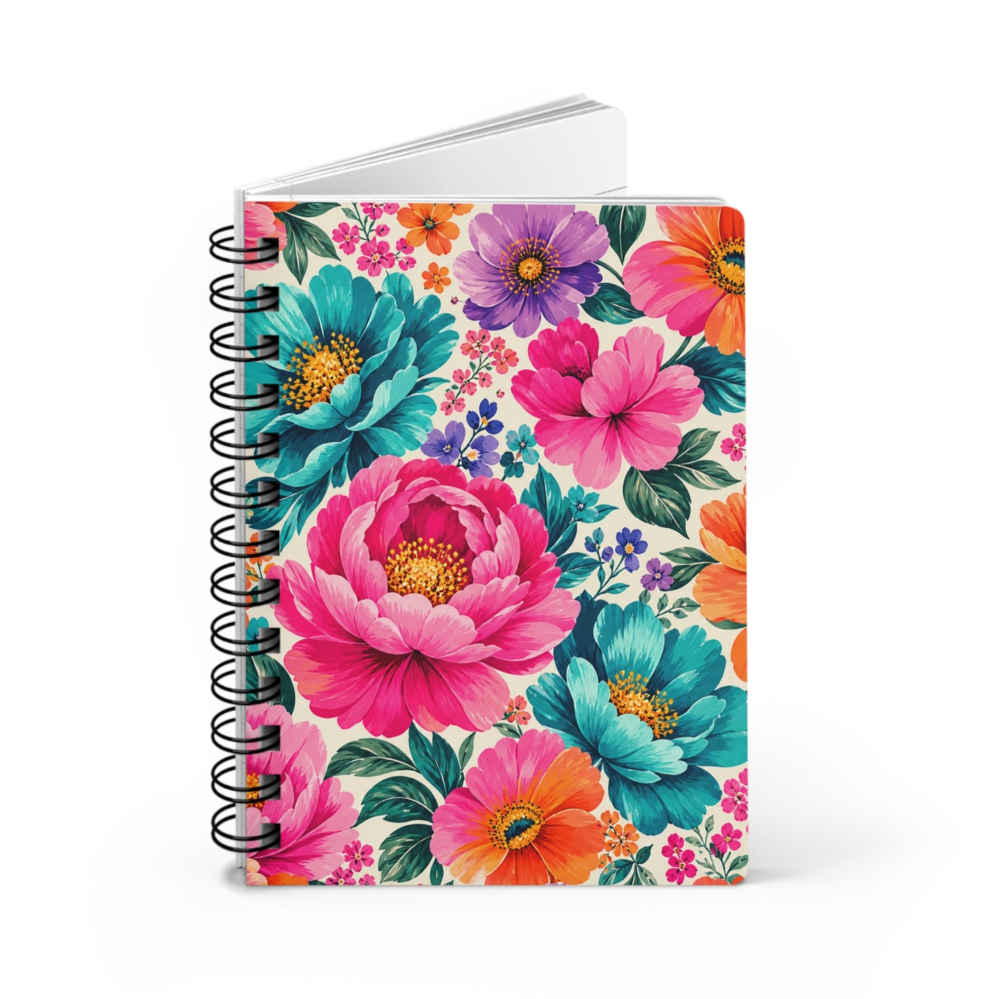 Dreamy Floral Spiral A5 Journal Floral Notebook