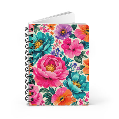 Dreamy Floral Spiral A5 Journal Floral Notebook