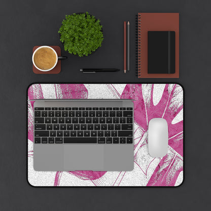 Monstera Leaf Lilac Wine Desk Pad