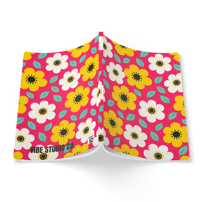 Happy Flower Softcover Journal A5 Lined Retro Daisy Notebook