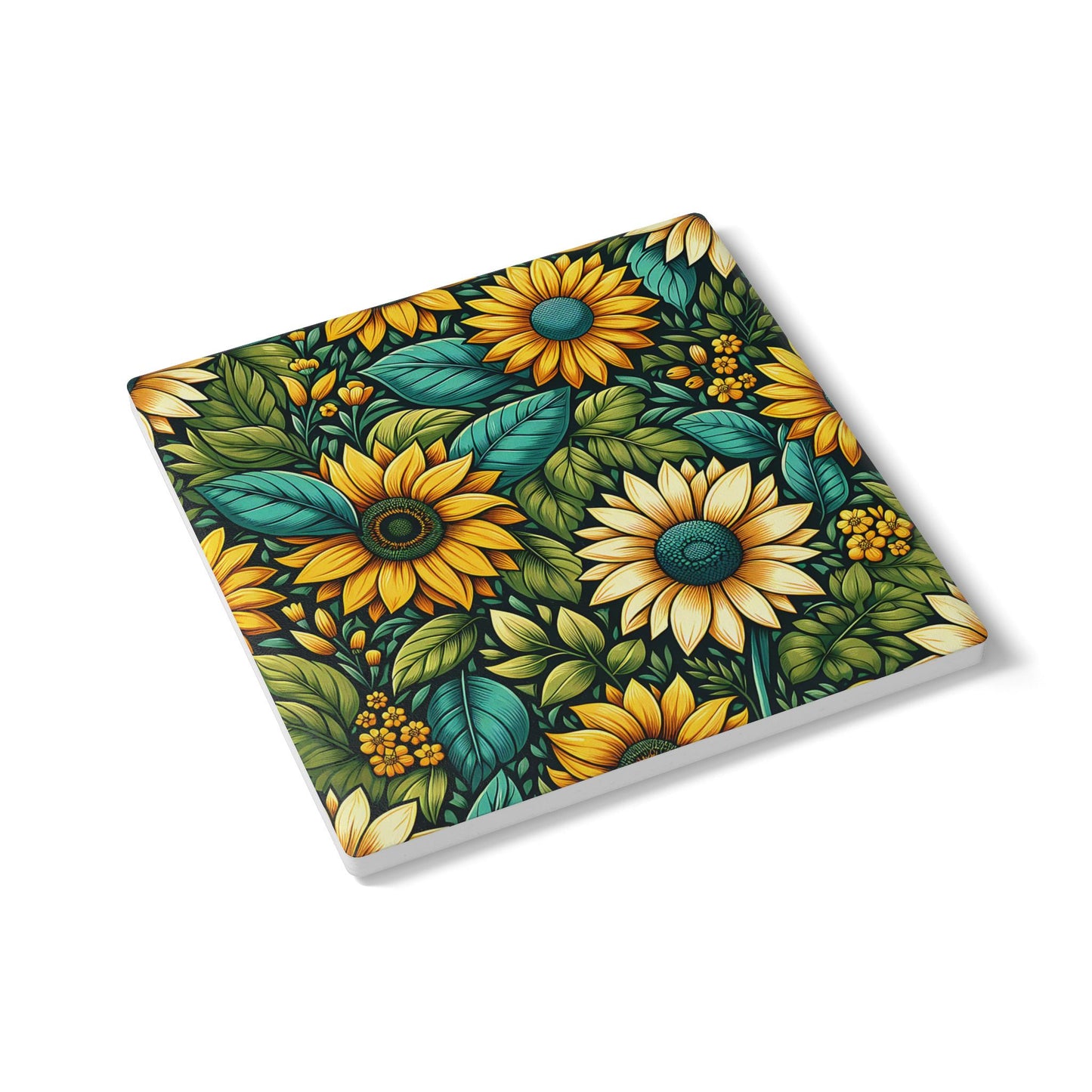 Sunflower Grove Ceramic Coaster Botanical Drink Coaster