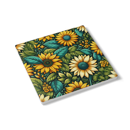 Sunflower Grove Ceramic Coaster Botanical Drink Coaster