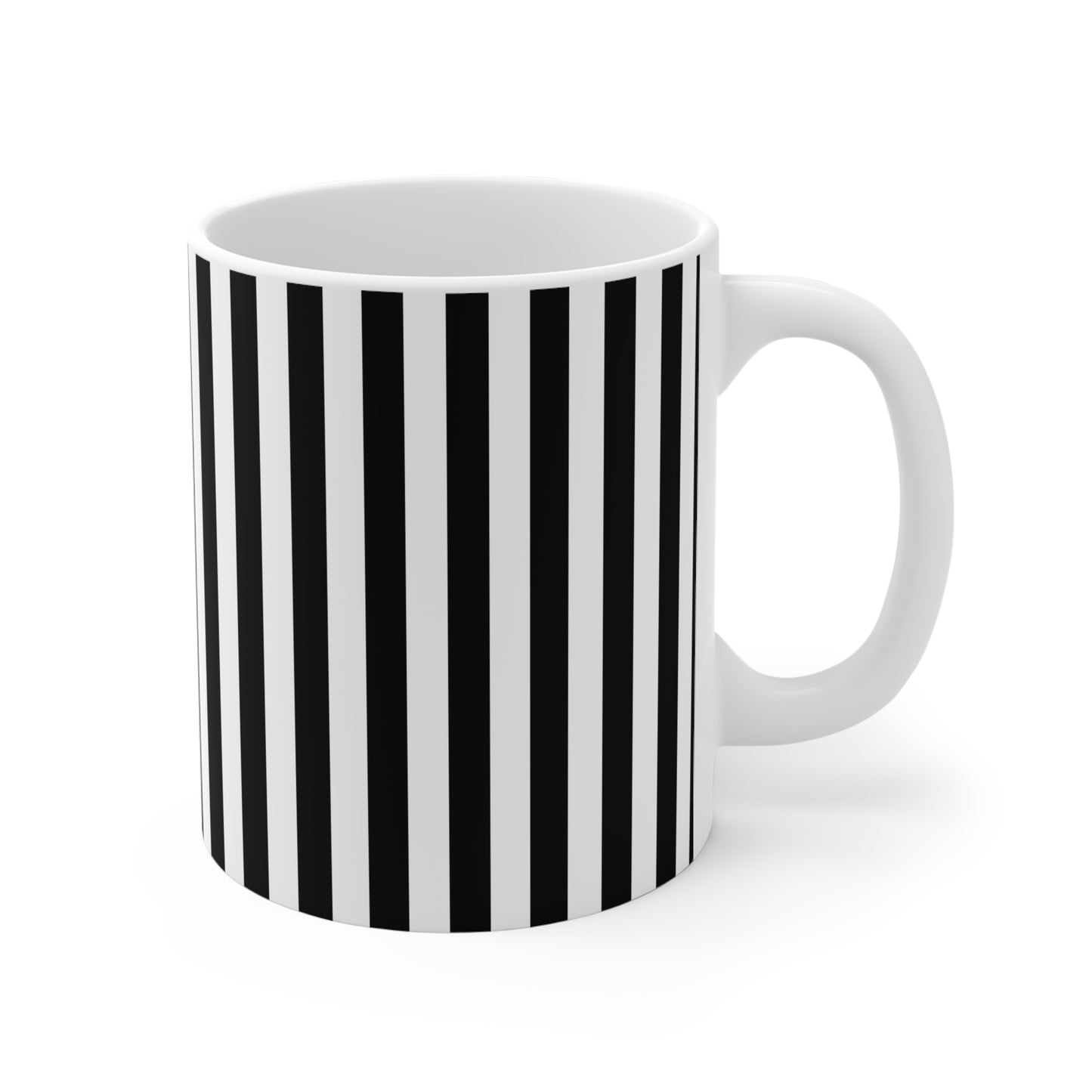 Black Stripe Ceramic Coffee Mug 11 oz Striped Mug