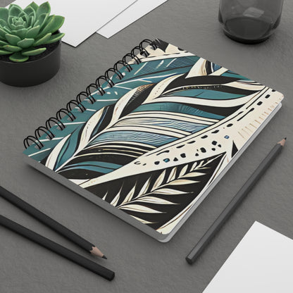 Botanical Leaves Spiral Journal Botanical Leaf Notebook A5 Lined Journal