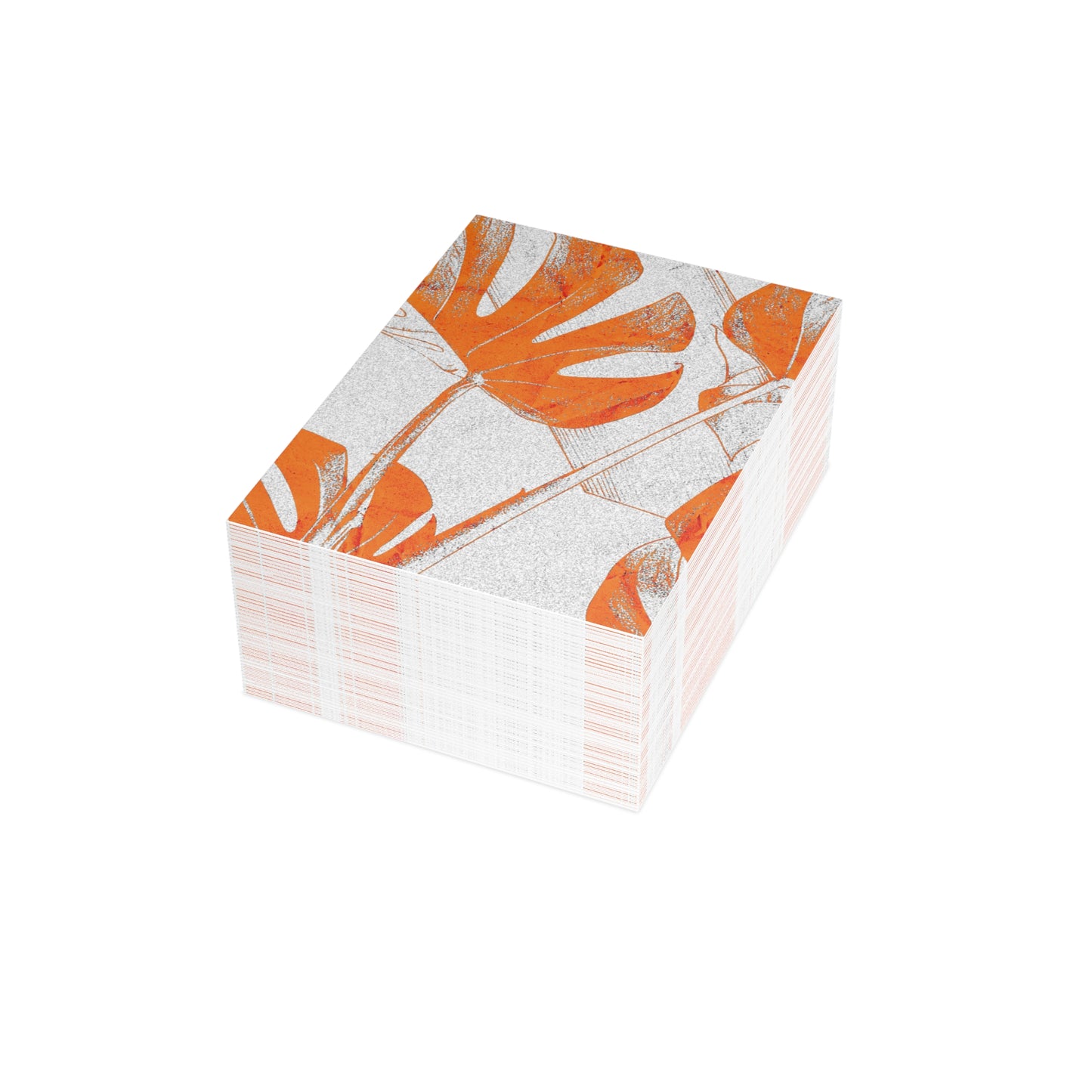Monstera Leaf Tangerine Postcards
