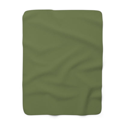 Olive Green Sherpa Fleece Blanket Cozy Plush Throw 3 Sizes Soft Warm Blanket