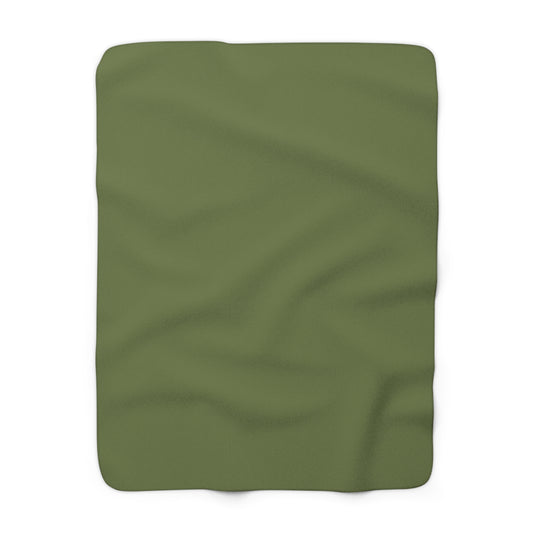 Olive Green Sherpa Fleece Blanket Cozy Plush Throw 3 Sizes Soft Warm Blanket