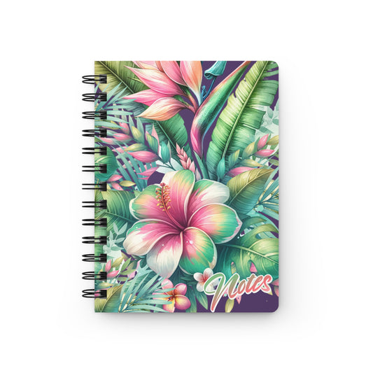 Paradise in Full Bloom Spiral Journal Tropical Floral Notebook