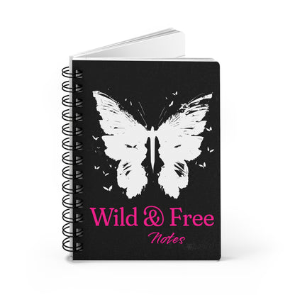 Wild and Free Spiral Journal Butterfly Notebook A5 Lined Journal