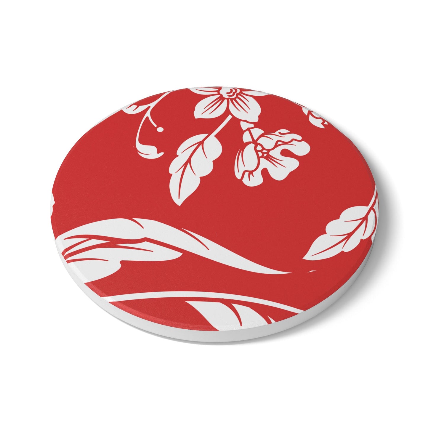 True Red Floral Ceramic Coaster Coordinated Collection