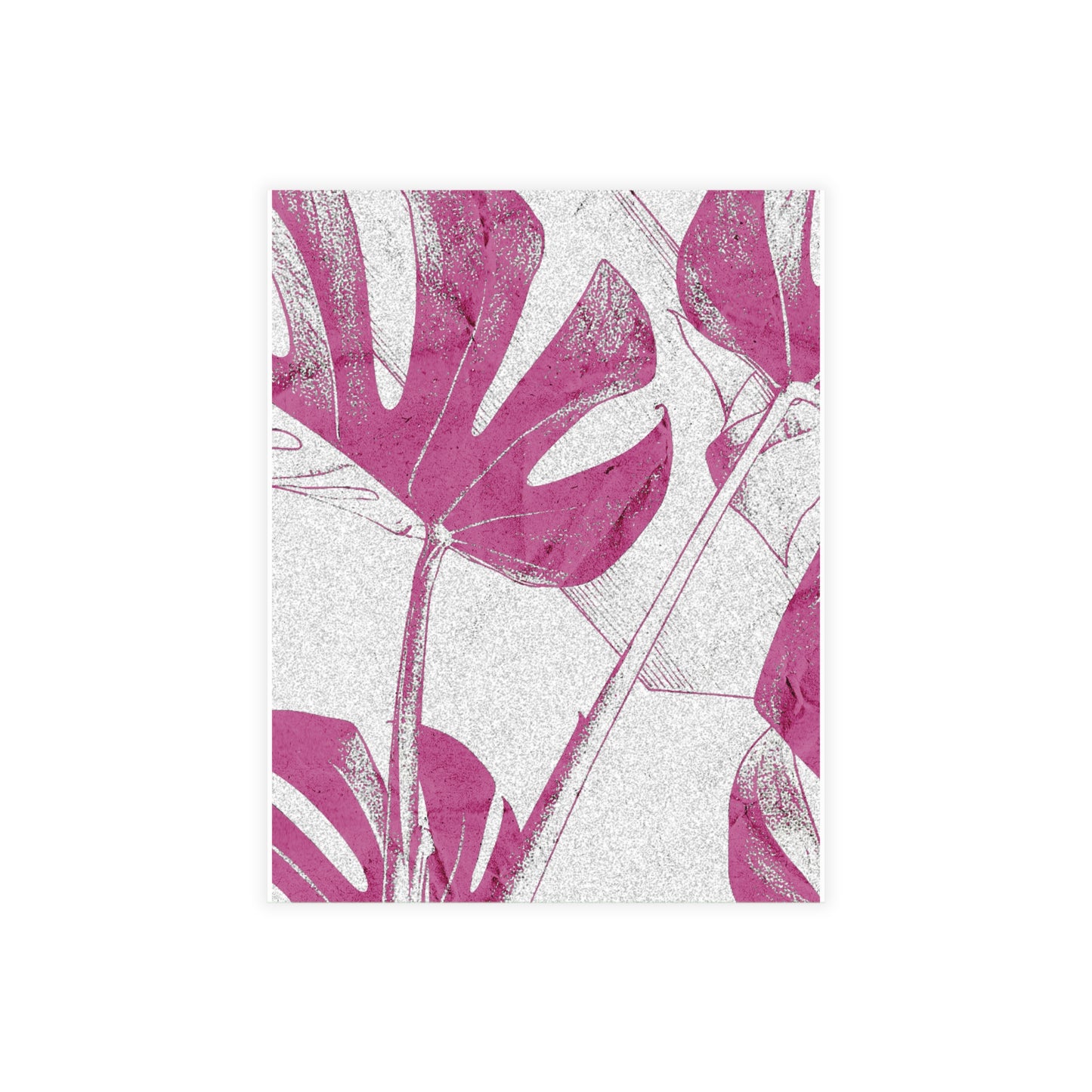 Monstera Leaf Lilac Wine Postcards