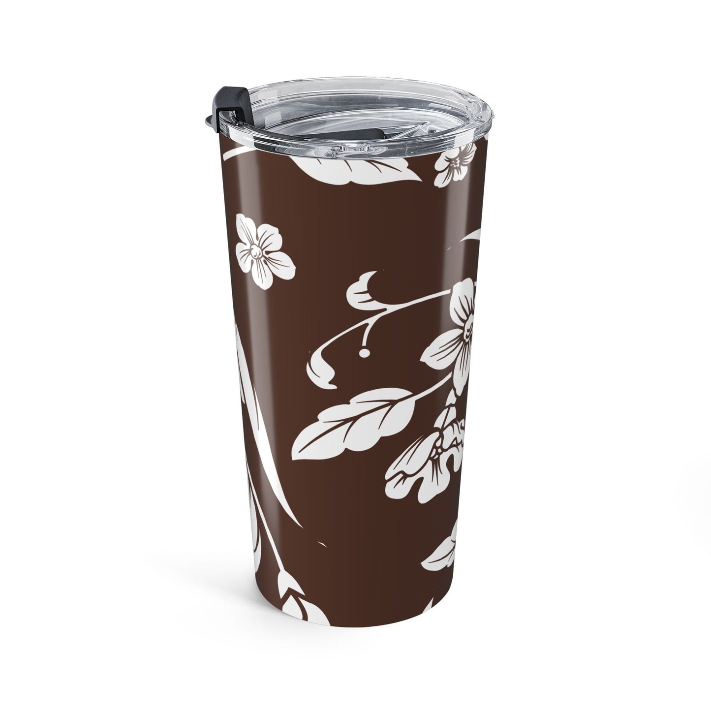 Chocolate Brown Floral 20oz Stainless Steel Tumbler | Coordinated Collection