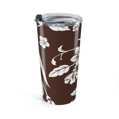 Chocolate Brown Floral 20oz Stainless Steel Tumbler | Coordinated Collection