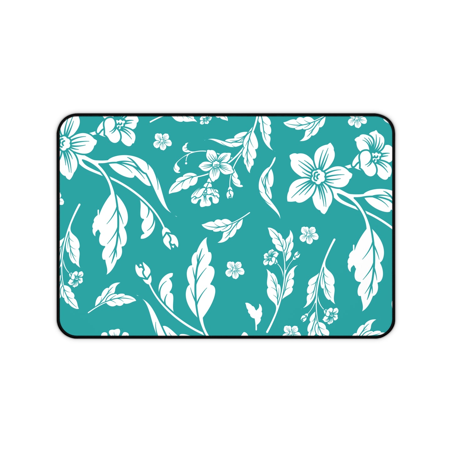 Deep Aqua Floral Desk Pad (12x18, 12x22 or 16x32)