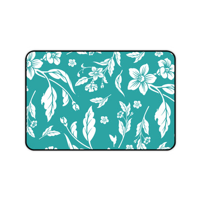 Deep Aqua Floral Desk Pad (12x18, 12x22 or 16x32)