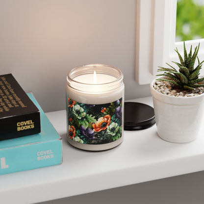 Decorated Floral 9 oz Candle Botanical Floral Soy Candle