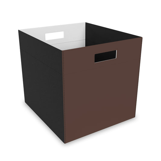 Chocolate Brown Felt Storage Box Foldable Organizer Bin Home Storage Basket
