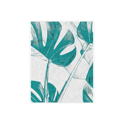Monstera Leaf Deep Aqua Postcards