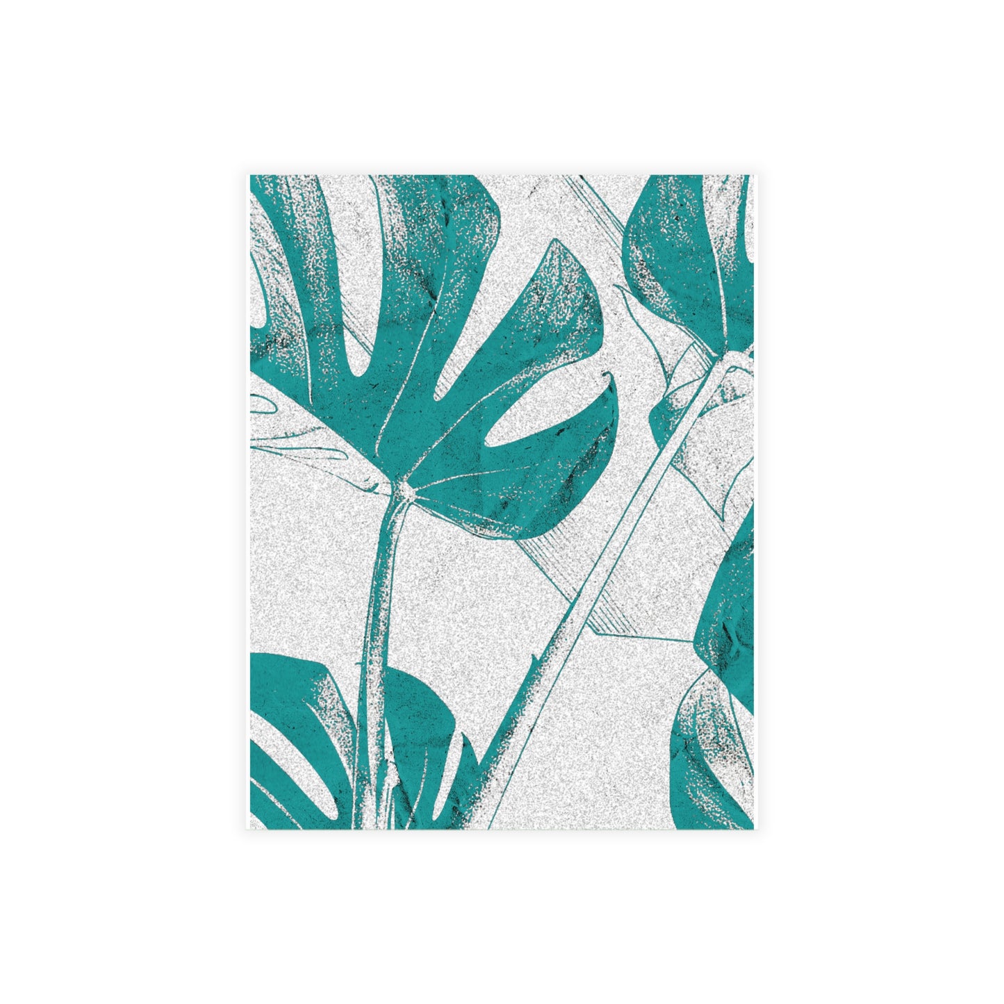 Monstera Leaf Deep Aqua Postcards