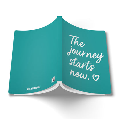 Deep Aqua The Journey Starts Now A5 Lined Journal
