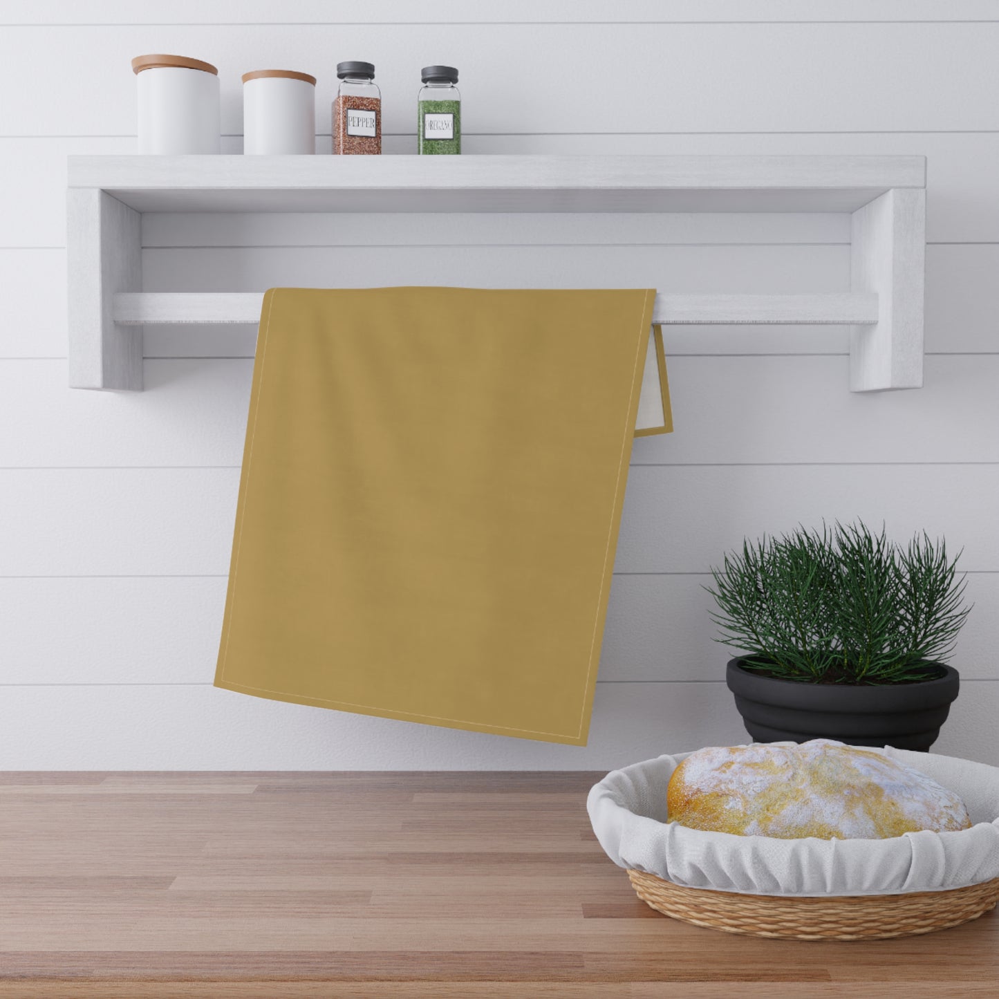 Muted Gold Cotton Twill Tea Towel 18 x 30