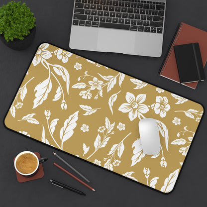 Muted Gold Floral Desk Pad (12x18, 12x22 or 16x32)