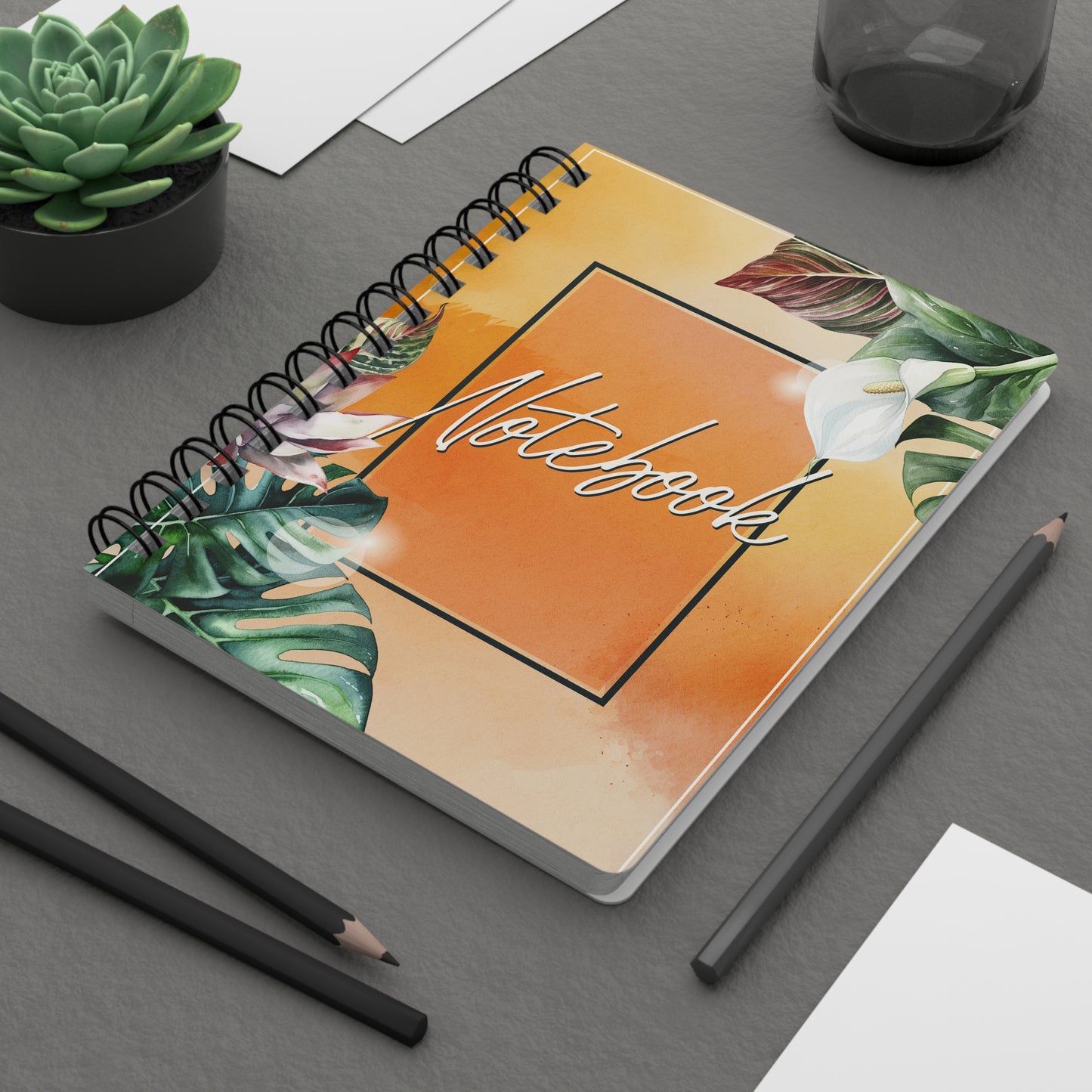 Sunset Botanical Spiral Tropical A5 Lined Journal