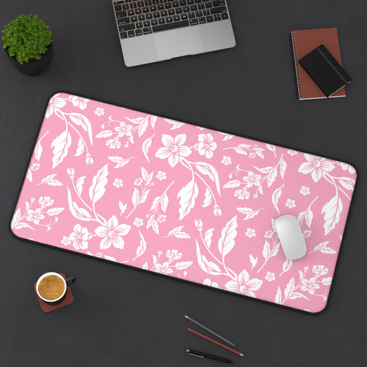 Light Pink Floral Desk Pad (12x18, 12x22 or 16x32)