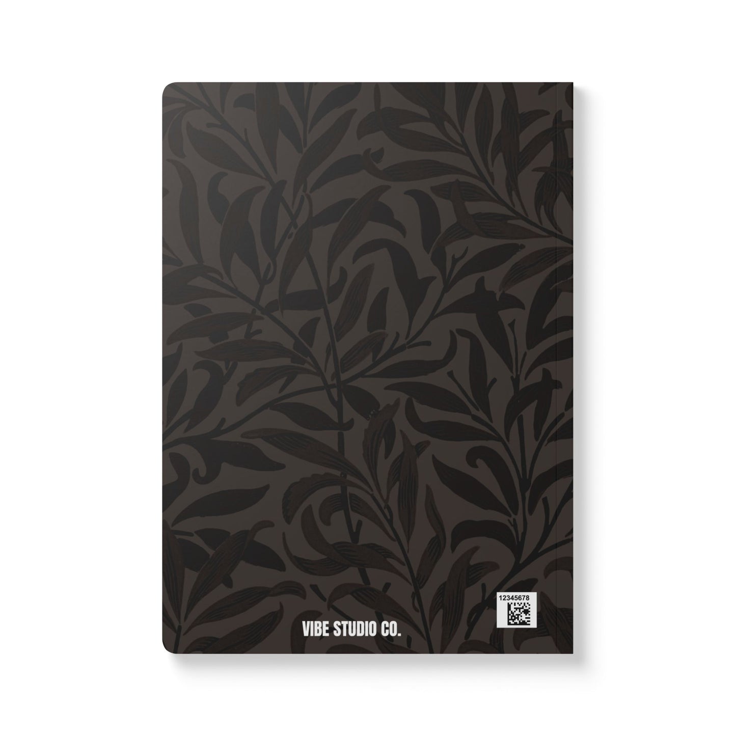Muted Charcoal Leaves A5 Lined Journal Minimal Botanical Notebook | Coordinated Collection
