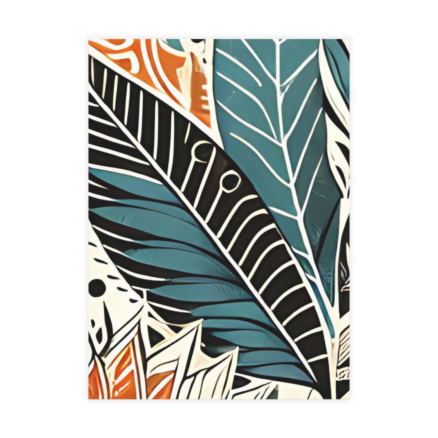 Botanical Leaves Blue Postcards