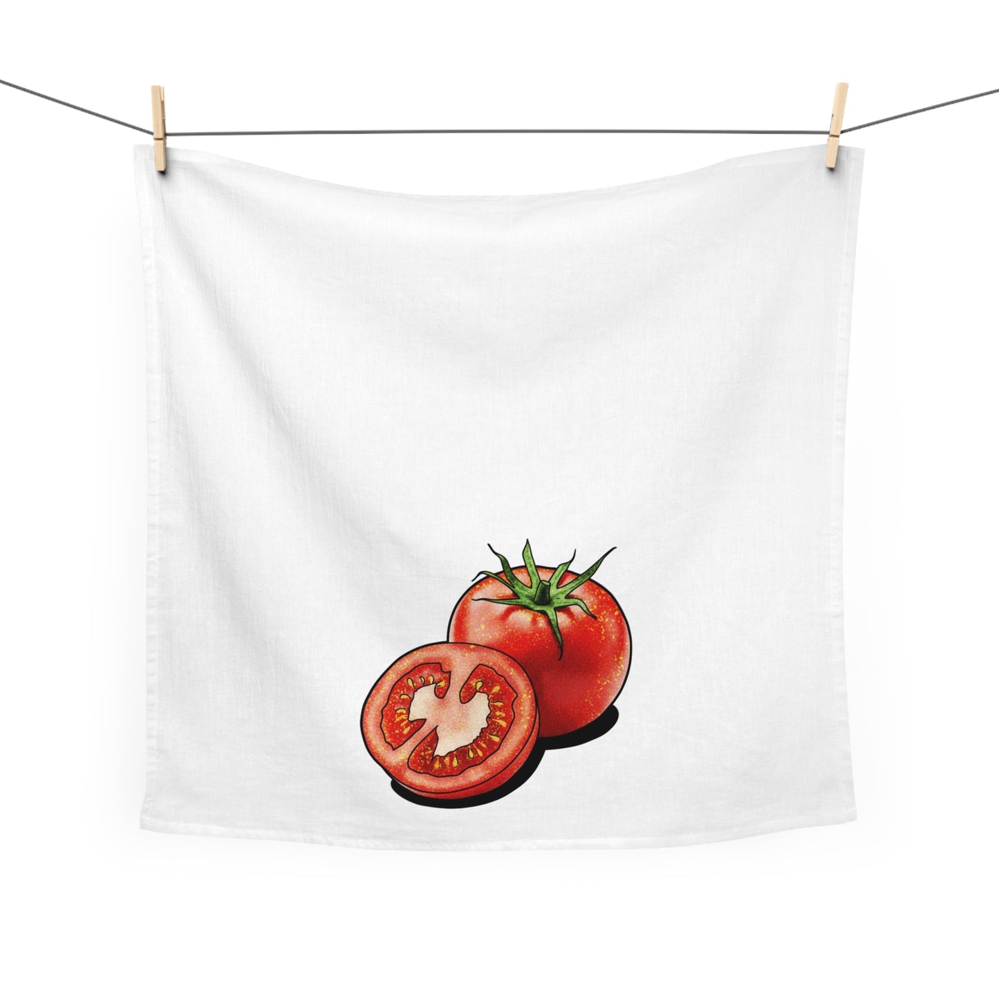 Tomato Kitchen Tea Towel Cotton Dish Towel Vegetable Design Decorative Towel