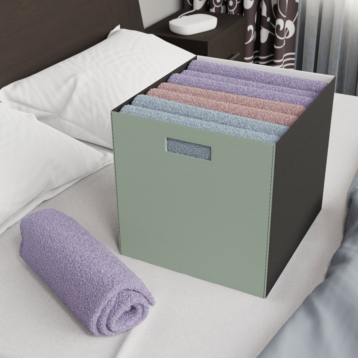 Sage Felt Storage Box Foldable Organizer Bin Home Storage Basket