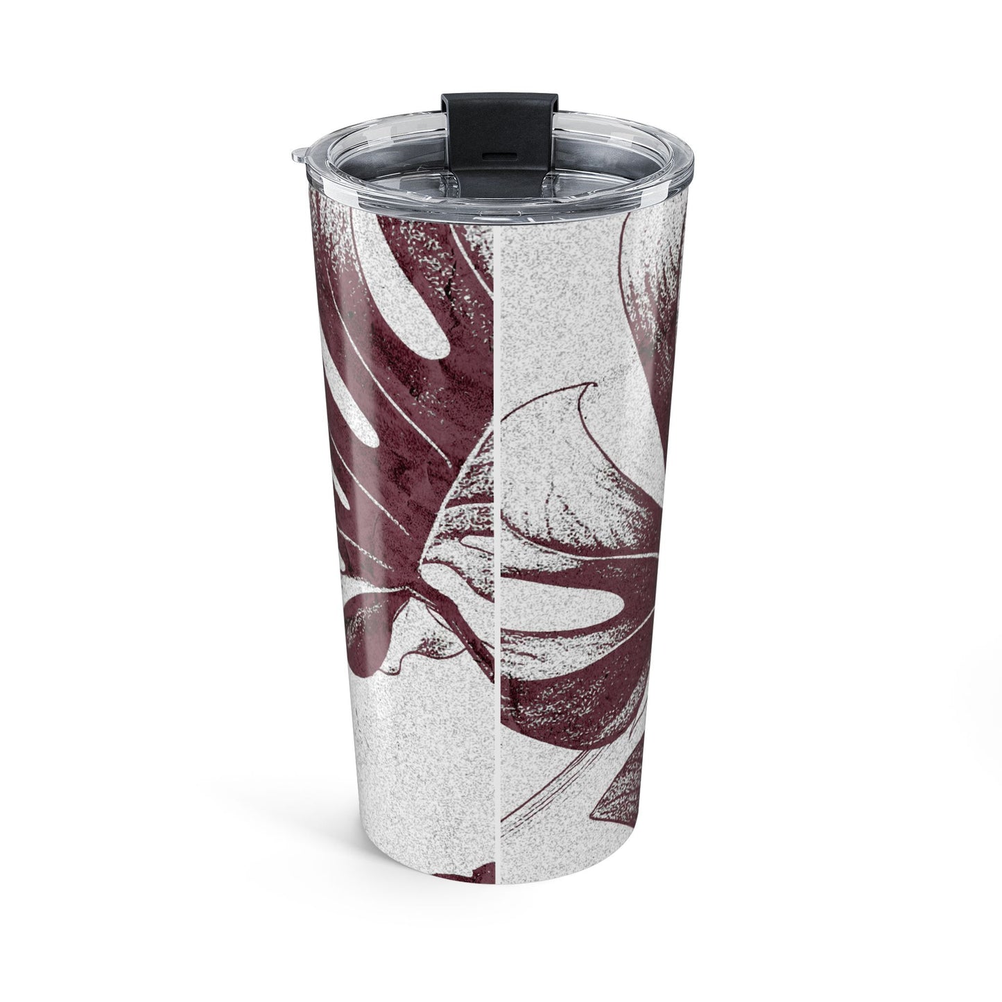 Monstera Leaf Mauve and White 20 oz Tumbler