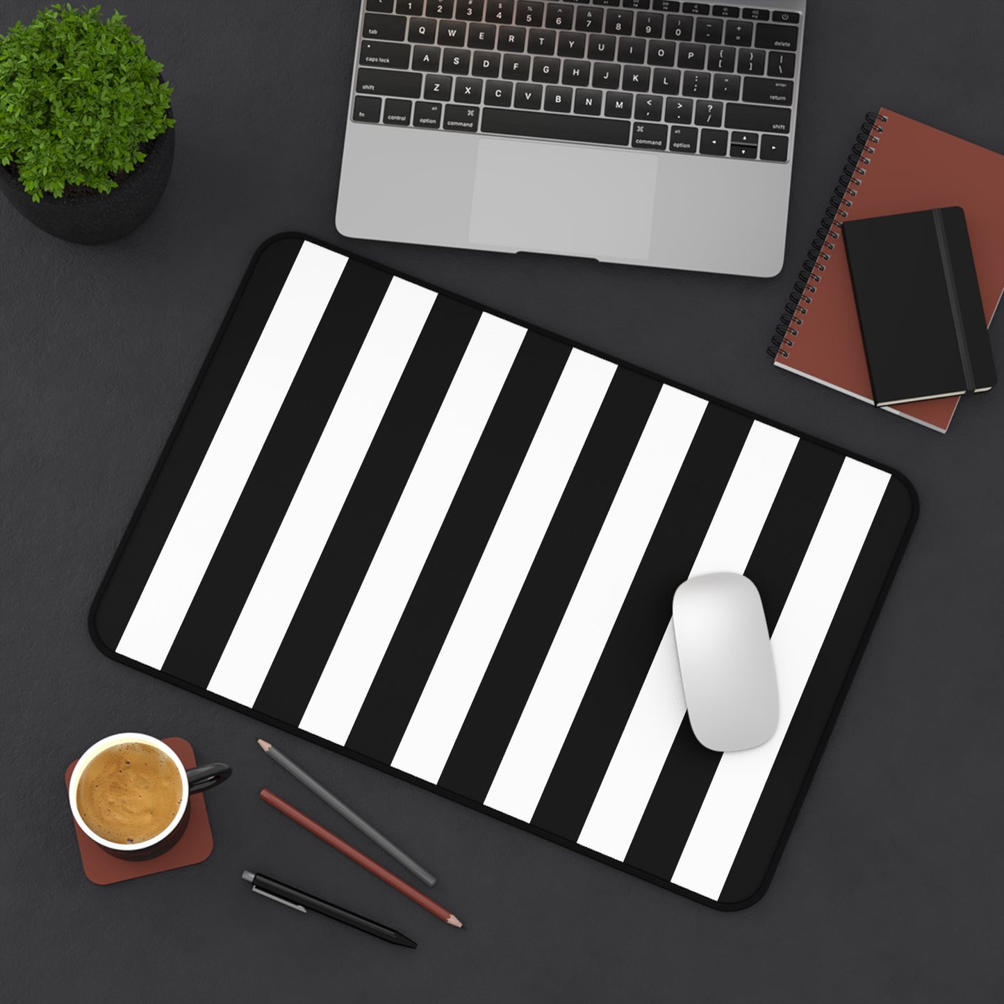 Black Stripe Desk Mat Office Desk Decor (12/18, 12/22, 16/32)