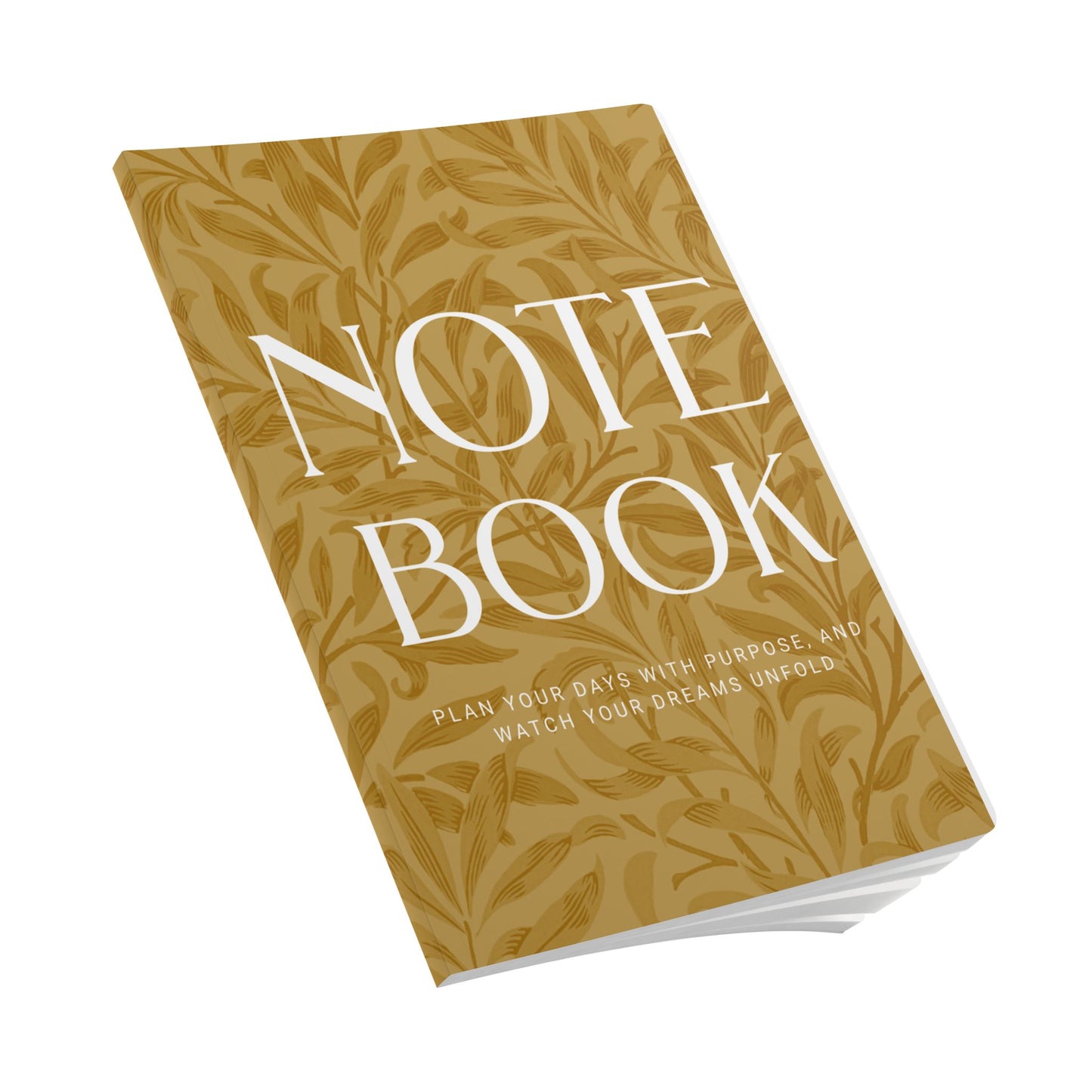 Muted Gold Leaves A5 Lined Journal Minimal Botanical Notebook | Coordinated Collection