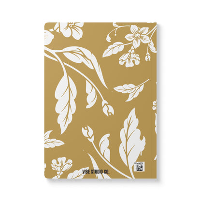 Muted Gold Floral A5 Lined Journal Coordinated Collection