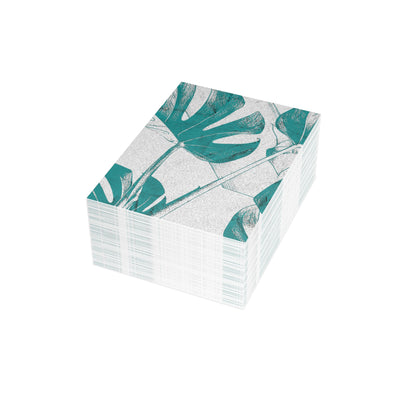 Monstera Leaf Deep Aqua Postcards