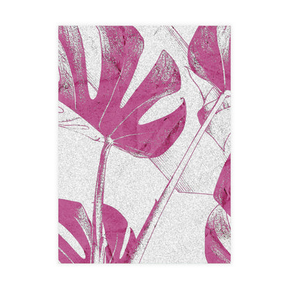 Monstera Leaf Lilac Wine Postcards