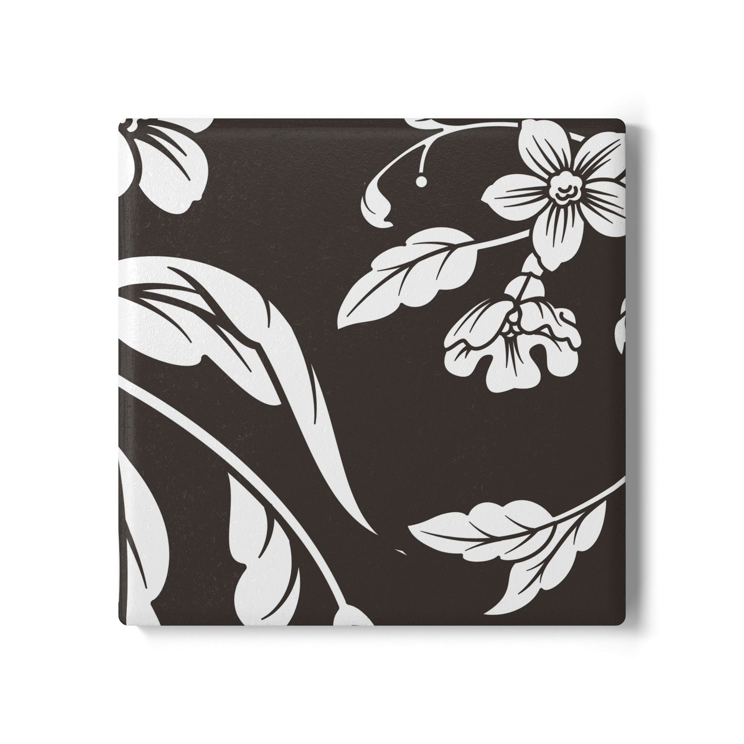 Muted Charcoal Floral Ceramic Coaster Coordinated Collection